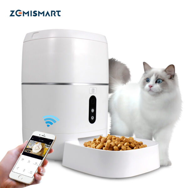 موزع طعام ذكي للحيوانات من Zemismart يعمل عبر WiFi – تحكم عن بعد وتوقيت تلقائي لإطعام القطط والكلاب