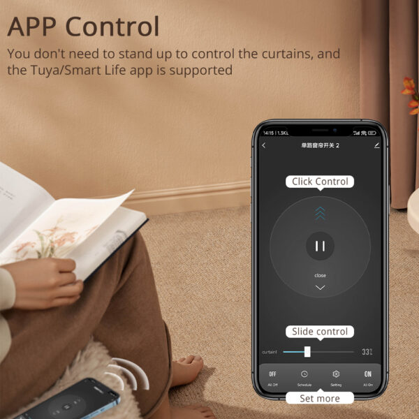 ⁦مفتاح ستارة Zemismart Zigbee الذكي – تحكم بمحرك رولر شاتر بنسبة مئوية – يعمل مع Tuya وأليكسا وجوجل هوم⁩ - الصورة ⁦10⁩