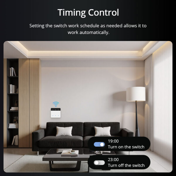 ⁦مفتاح ذكي Matter من Zemismart مع شاشة لمس لعرض اسم الغرفة وتحكم ذكي عبر WiFi، متوافق مع Google Home وApple HomeKit وSmartThings. مثالي للمنازل الذكية الحديثة. ٢⁩ - الصورة ⁦7⁩