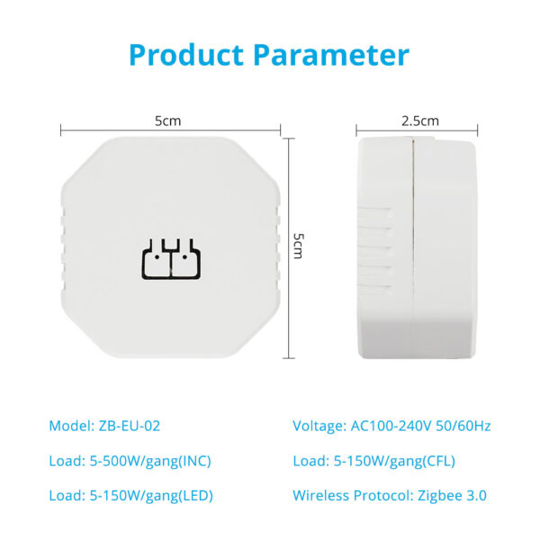 ⁦جهاز تحكم ذكي Zemismart Zigbee بمخرجين داخليين – سلك محايد اختياري وتحكم مؤقت عبر التطبيق Tuya⁩ - الصورة ⁦4⁩