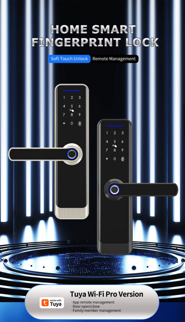 قفل باب إلكتروني ذكي Zemismart Zigbee ببصمة وكارت وكلمة مرور – مع جرس، يعمل مع تطبيق Tuya - Image 9