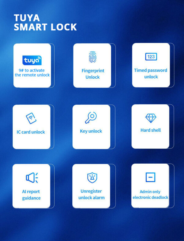 قفل باب إلكتروني ذكي Zemismart Zigbee ببصمة وكارت وكلمة مرور – مع جرس، يعمل مع تطبيق Tuya - Image 10