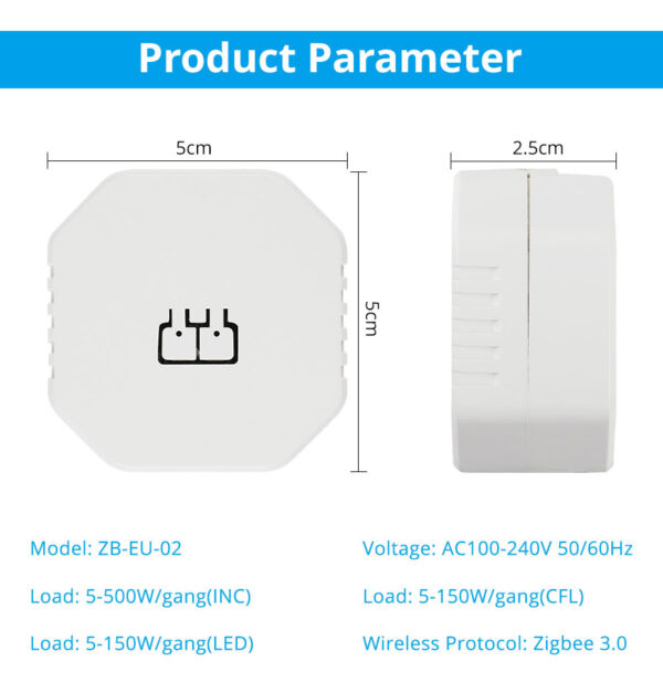 ⁦جهاز تحكم ذكي Zemismart Zigbee بمخرجين داخليين – سلك محايد اختياري وتحكم مؤقت عبر التطبيق Tuya⁩ - الصورة ⁦7⁩