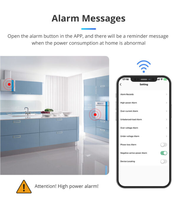 ⁦جهاز قياس الطاقة Zemismart Zigbee ثلاثي الأطوار – مقياس كهربائي ذكي 63 أمبير يعمل مع Tuya وHome Assistant⁩ - الصورة ⁦8⁩