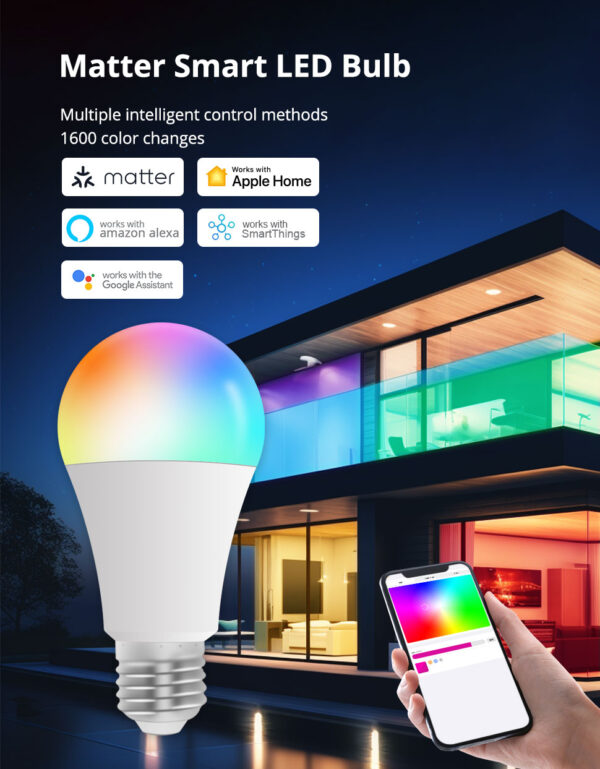 ⁦لمبة Zemismart Zigbee 3.0 الذكية RGBW قاعدة E27 – تحكم بالألوان متوافق مع Tuya وAlexa وGoogle Home⁩ - الصورة ⁦2⁩