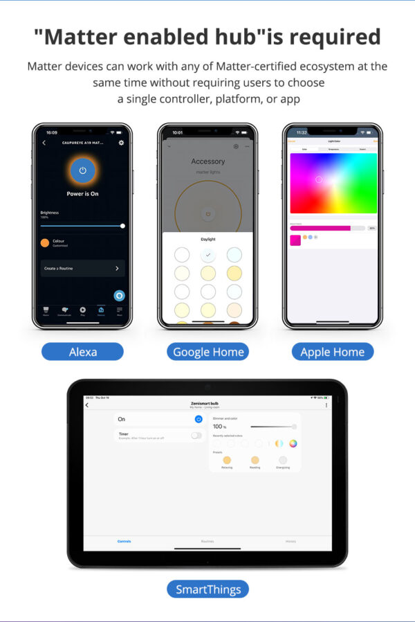 ⁦لمبة Zemismart Zigbee 3.0 الذكية RGBW قاعدة E27 – تحكم بالألوان متوافق مع Tuya وAlexa وGoogle Home⁩ - الصورة ⁦3⁩