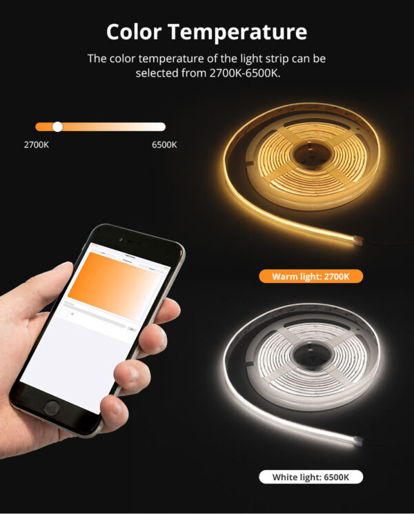 ⁦وحدة تحكم بشريط إضاءة ذكي Matter من Zemismart – تدعم WiFi وAlexa وGoogle وتعمل مع شريط COB RGBCW بجهد 24 فولت⁩ - الصورة ⁦8⁩