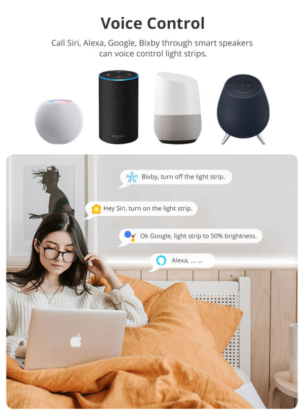 ⁦وحدة تحكم بشريط إضاءة ذكي Matter من Zemismart – تدعم WiFi وAlexa وGoogle وتعمل مع شريط COB RGBCW بجهد 24 فولت⁩ - الصورة ⁦9⁩