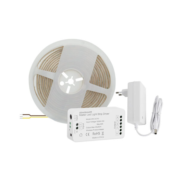⁦وحدة تحكم بشريط إضاءة ذكي Matter من Zemismart – تدعم WiFi وAlexa وGoogle وتعمل مع شريط COB RGBCW بجهد 24 فولت⁩ - الصورة ⁦18⁩