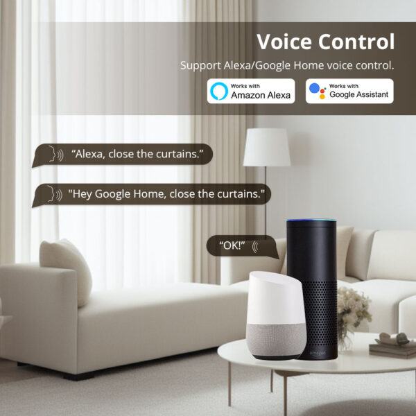 ⁦محرك ستارة ذكي Matter من Zemismart يعمل عبر WiFi – تحكم تلقائي عبر تطبيق الهاتف وGoogle Home وSmartThings⁩ - الصورة ⁦6⁩