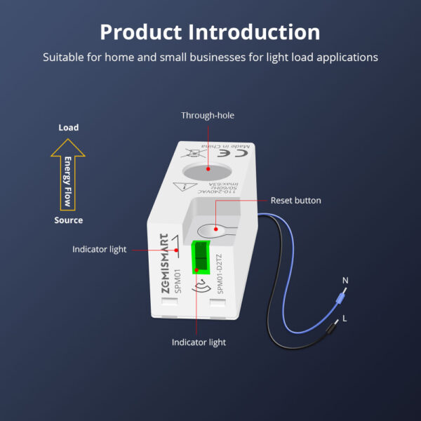 ⁦جهاز مراقبة الطاقة الذكي من Zemismart عبر Zigbee – قياس فوري 1 فاز 110/240 فولت – متوافق مع Tuya وSmart Life⁩ - الصورة ⁦22⁩