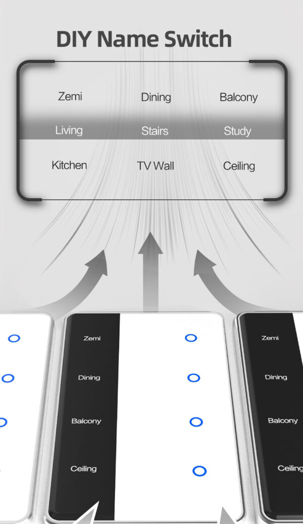 ⁦مفتاح ذكي Matter من Zemismart – شاشة لمس مع عرض الاسم وتحكم عبر Alexa وGoogle وSiri – يعمل عبر WiFi ويدعم HomeKit⁩ - الصورة ⁦3⁩