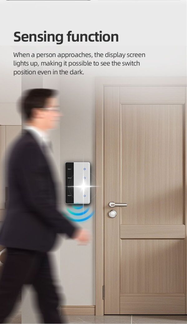 ⁦مفتاح ذكي Matter من Zemismart – شاشة لمس مع عرض الاسم وتحكم عبر Alexa وGoogle وSiri – يعمل عبر WiFi ويدعم HomeKit⁩ - الصورة ⁦5⁩
