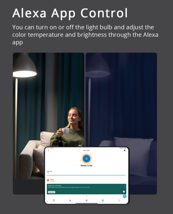 ⁦لمبة ذكية Matter من Zemismart – واي فاي E27 – قابلة للتعتيم ومتوافقة مع Alexa وGoogle وSiri⁩ - الصورة ⁦12⁩