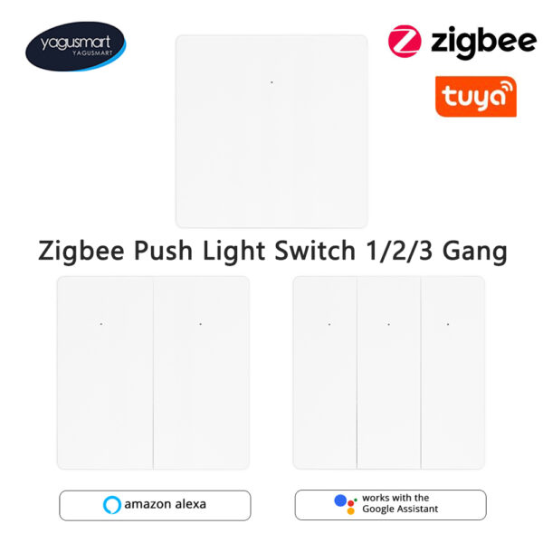 مفتاح Zemismart Zigbee بدون سلك نيوترال موديل 606-3 – مفتاح ضغط ذكي بثلاثة مخارج متوافق مع Tuya وGoogle Home