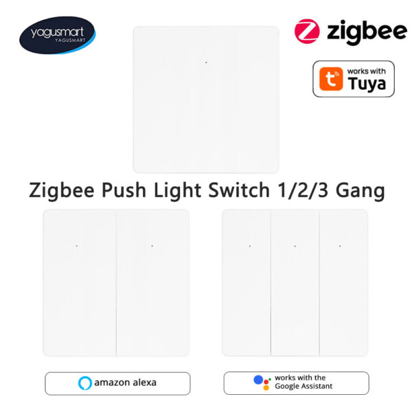 ⁦مفتاح Zemismart Zigbee بدون سلك نيوترال موديل 606-3 – مفتاح ضغط ذكي بثلاثة مخارج متوافق مع Tuya وGoogle Home⁩ - الصورة ⁦3⁩
