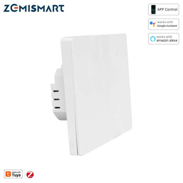 ⁦مفتاح Zemismart Zigbee بدون سلك نيوترال موديل 606-3 – مفتاح ضغط ذكي بثلاثة مخارج متوافق مع Tuya وGoogle Home⁩ - الصورة ⁦5⁩