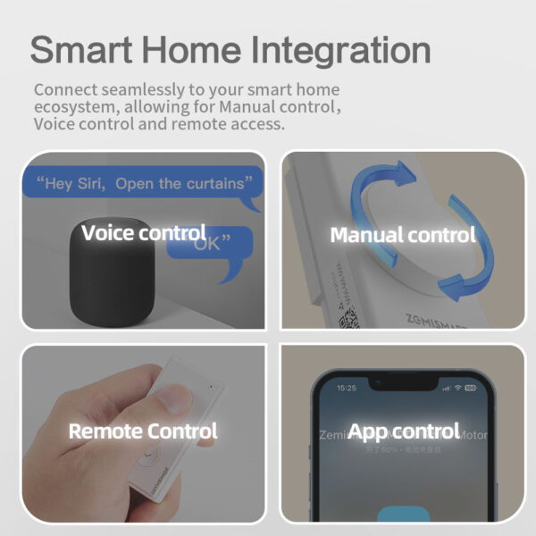 ⁦محرك ستائر ذكي Matter من Zemismart – يعمل بالبطارية ويدعم HomeKit وGoogle وسيري⁩ - الصورة ⁦21⁩