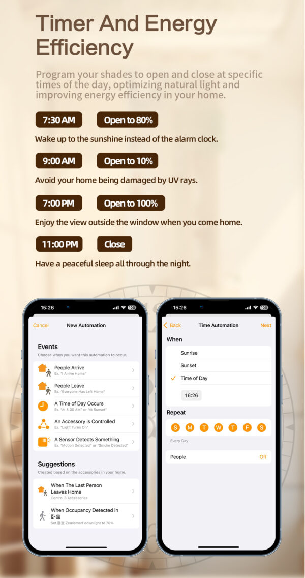 ⁦محرك ستائر ذكي Matter من Zemismart – يعمل بالبطارية ويدعم HomeKit وGoogle وسيري⁩ - الصورة ⁦8⁩