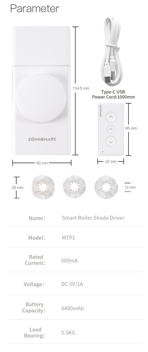 ⁦محرك ستائر ذكي Matter من Zemismart – يعمل بالبطارية ويدعم HomeKit وGoogle وسيري⁩ - الصورة ⁦14⁩