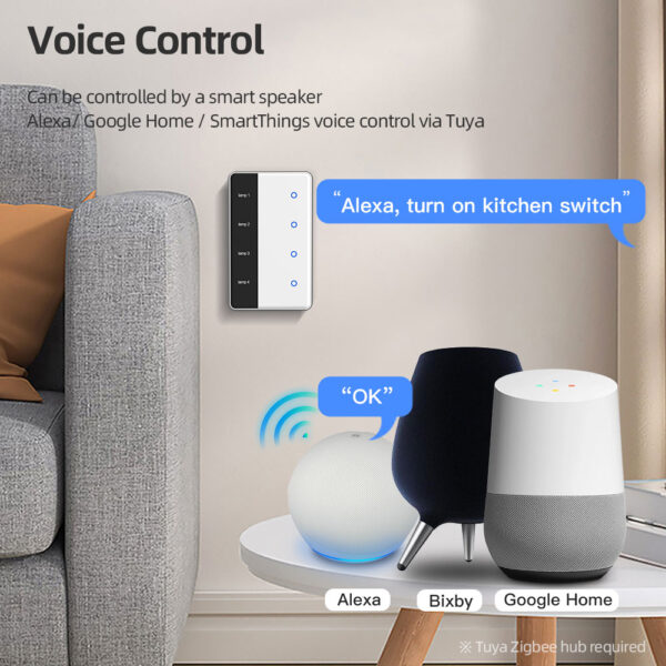 ⁦مفتاح ذكي Matter من Zemismart – شاشة لمس مع عرض الاسم وتحكم عبر Alexa وGoogle وSiri – يعمل عبر WiFi ويدعم HomeKit⁩ - الصورة ⁦23⁩