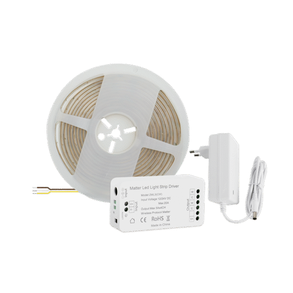 ⁦وحدة تحكم بشريط إضاءة ذكي Matter من Zemismart – تدعم WiFi وAlexa وGoogle وتعمل مع شريط COB RGBCW بجهد 24 فولت⁩ - الصورة ⁦26⁩