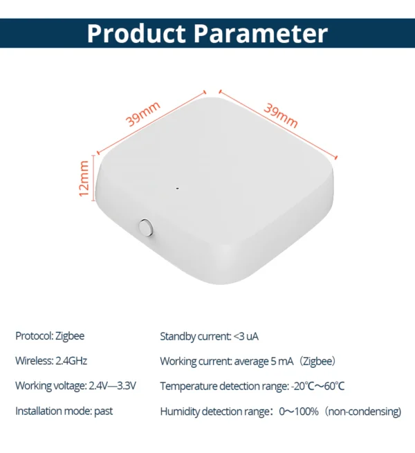 ⁦Zemismart حساس ذكي لدرجة الحرارة والرطوبة Zigbee – مراقبة المناخ المنزلي مع مؤقت ودعم Tuya وAlexa وGoogle Home⁩ - الصورة ⁦6⁩