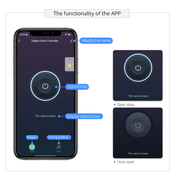 ⁦Zemismart صمام تحكم ذكي بالمياه والغاز Zigbee – إيقاف وتشغيل عن بُعد مع مؤقت تحكم عبر Tuya وSmart Life ويدعم Alexa وGoogle Home⁩ - الصورة ⁦2⁩