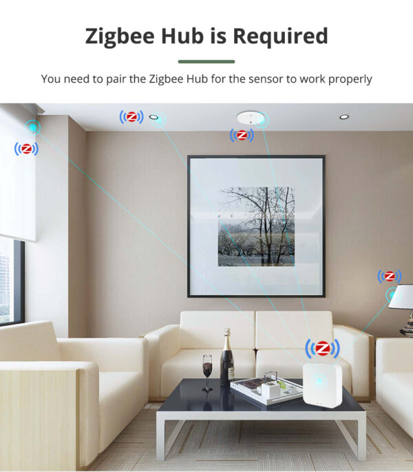 ⁦Zemismart Zigbee Smart Human Presence Detector Microwave Radar – حساس حركة ذكي بتقنية الرادار للسقف يعمل مع Tuya Smart Life⁩ - الصورة ⁦4⁩