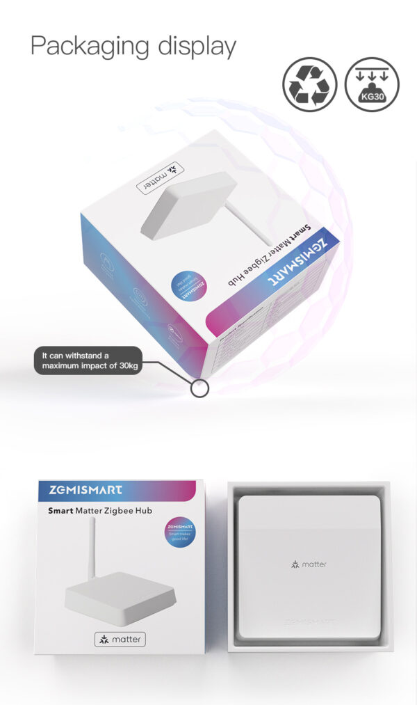 ⁦Zemismart Matter Zigbee سمارت هوم هب – طقم بداية Matter Bridge مع حساس وجهاز تحكم IR يدعم Google Home و SmartThings و Tuya⁩ - الصورة ⁦2⁩