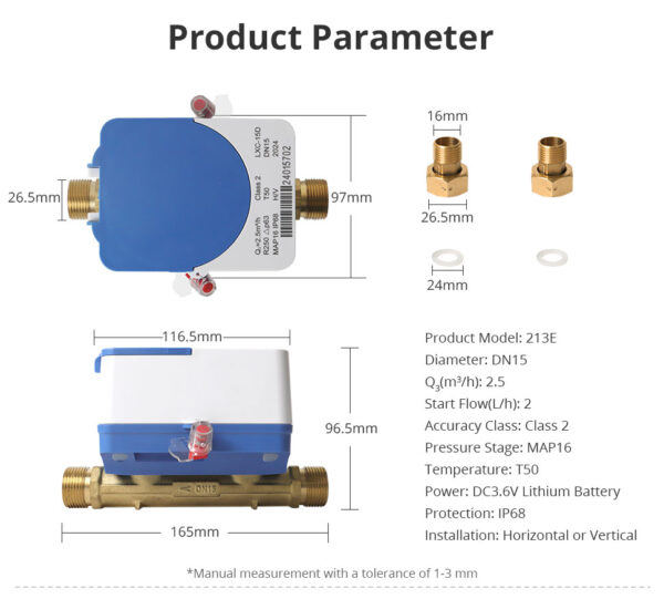 ⁦Zemismart عداد مياه ذكي Zigbee – قياس تدفق واستهلاك المياه بشاشة LCD رقمية IP68 متوافق مع Tuya وSmart Life⁩ - الصورة ⁦10⁩