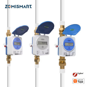 Zemismart عداد مياه ذكي Zigbee – قياس تدفق واستهلاك المياه بشاشة LCD رقمية IP68 متوافق مع Tuya وSmart Life