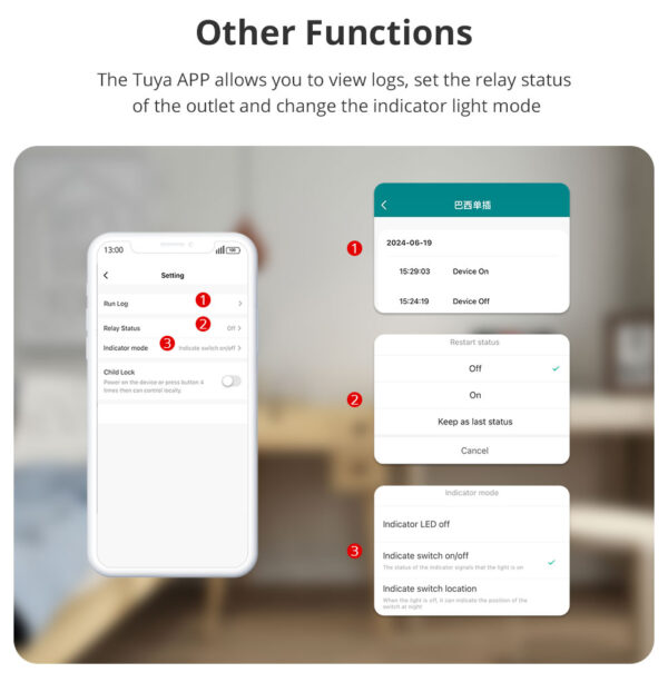 ⁦Zemismart مقبس ذكي Zigbee برازيلي أسود 10A مع منفذ شحن Type C وتحكم عبر تطبيق Tuya وSmart Life⁩ - الصورة ⁦11⁩