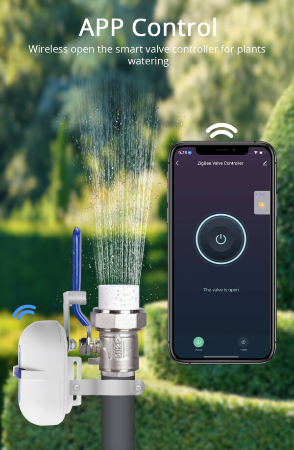 ⁦Zemismart صمام تحكم ذكي بالمياه والغاز Zigbee – إيقاف وتشغيل عن بُعد مع مؤقت تحكم عبر Tuya وSmart Life ويدعم Alexa وGoogle Home⁩ - الصورة ⁦8⁩