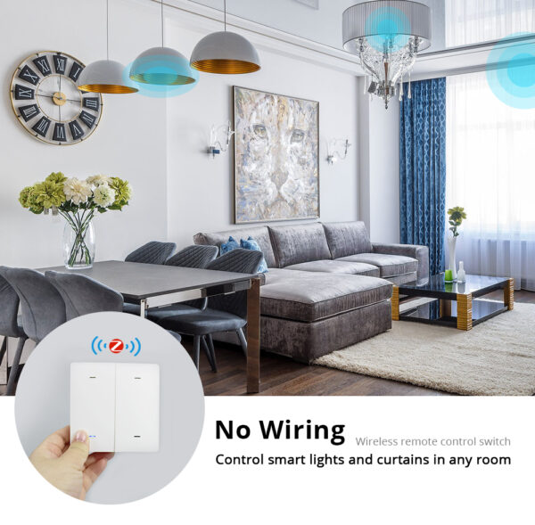 ⁦Zemismart مفتاح إضاءة لاسلكي ذكي Zigbee – يعمل بالبطارية مع تحكم عبر تطبيق Tuya وSmart Life وخاصية المؤقت⁩ - الصورة ⁦7⁩