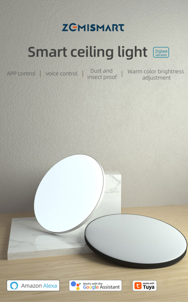⁦Zemismart Zigbee 24W Smart LED Ceiling Light RGBCW – لمبة سقف ذكية للحمام تعمل مع Tuya و Alexa و Google Home و HomeKit قابلة للتعتيم⁩ - الصورة ⁦7⁩