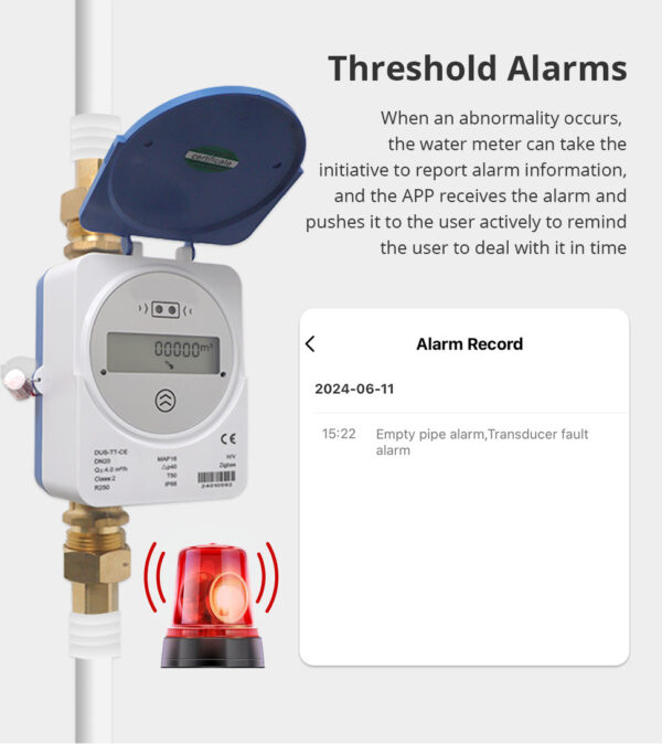 ⁦Zemismart عداد مياه ذكي Zigbee – قياس تدفق واستهلاك المياه بشاشة LCD رقمية IP68 متوافق مع Tuya وSmart Life⁩ - الصورة ⁦19⁩