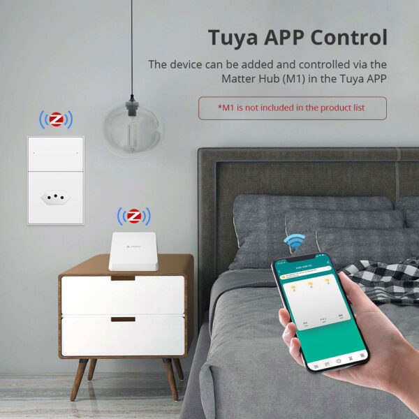 ⁦Zemismart مفتاح إضاءة ذكي Zigbee 2 عصابة مع مقبس برازيلي⁩ - الصورة ⁦9⁩