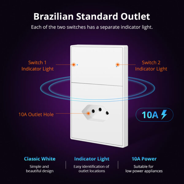 ⁦Zemismart مفتاح إضاءة ذكي Zigbee 2 عصابة مع مقبس برازيلي⁩ - الصورة ⁦11⁩