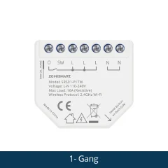 مفتاح Zemismart Wifi الذكي أحادي العصابة مع قياس الطاقة، مفتاح ذكي صغير للغاية، يتطلب محايدًا، تطبيق Tuya، تحكم صوتي بالمؤقت