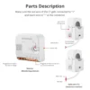 ⁦عداد الطاقة الذكي Zemismart Zigbee ثنائي الطور بحد أقصى 120 أمبير مع مشبكين يعمل مع وظيفة قياس Tuya ووظيفة التنبيه ومراقبة 110 فولت - 240 فولت⁩ - الصورة ⁦3⁩