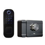 قفل باب إلكتروني ذكي ببصمة وكارت وكلمة مرور